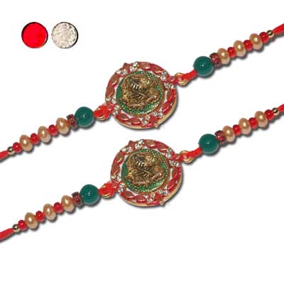 "Zardosi Rakhi - ZR-5530 A- Code 036 (2 RAKHIS) - Click here to View more details about this Product